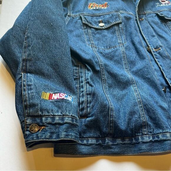 Chase Authentics Men's Vintage Bud Racing Dale Earnhardt Jr. Blue Jean Jacket XL - Picture 6 of 11